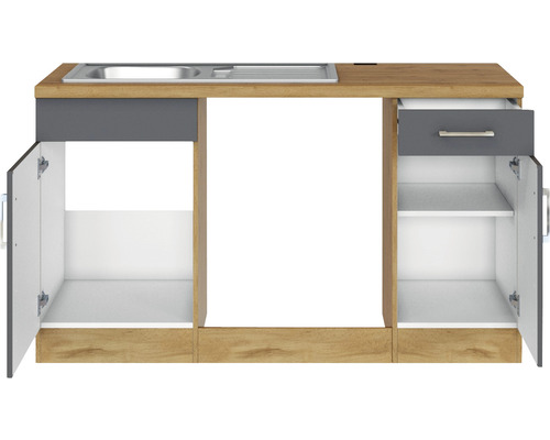 Held Furniture hoekkeuken zonder apparatuur Sorrento 210 cm antraciet mat gedemonteerd omkeerbaar model 1016.6280