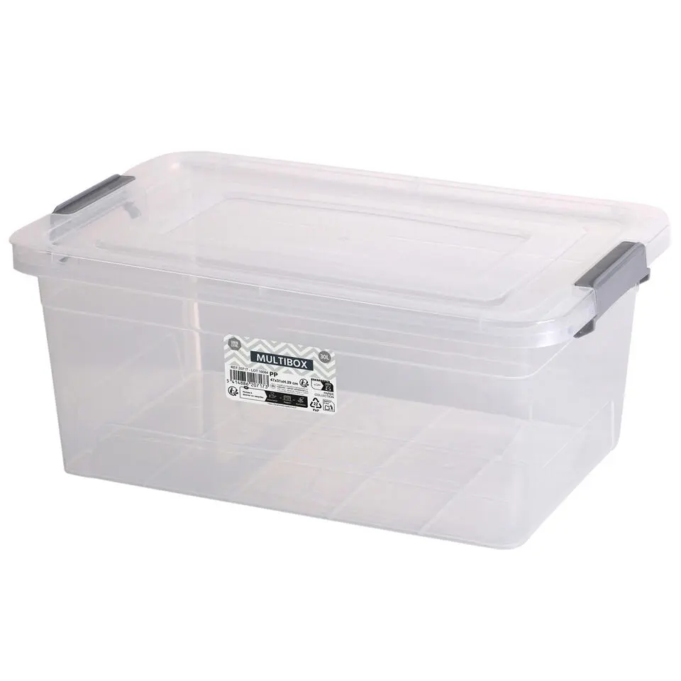 Urban Living Opberg box - 30 ltr - 31 x 47x31cm - deksel en clips