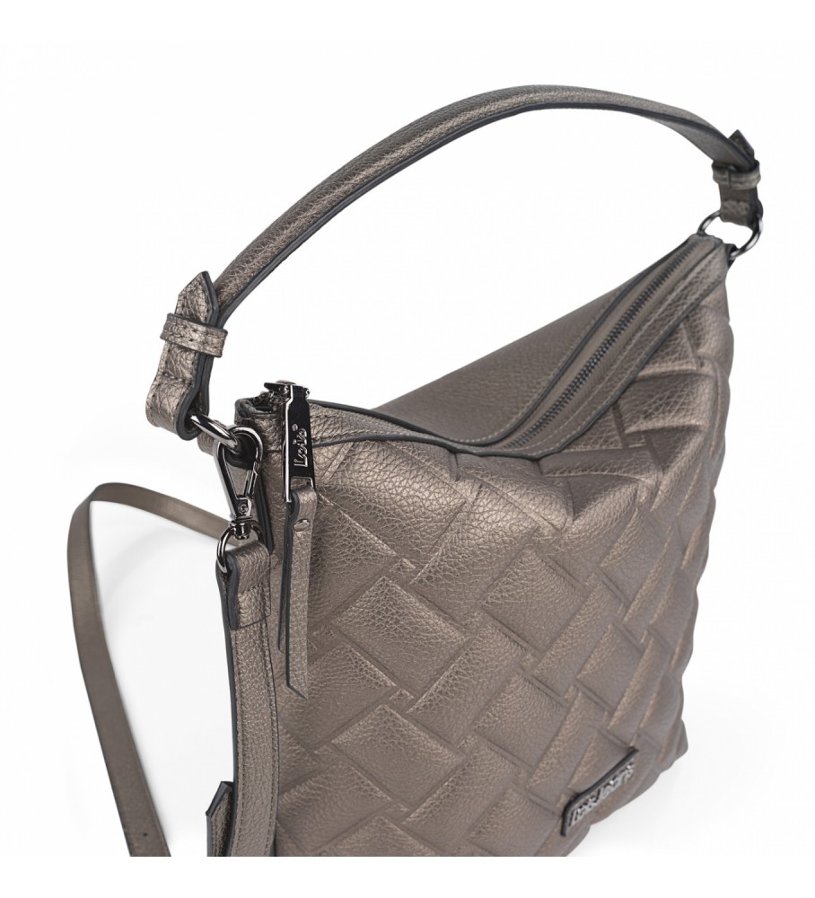 Bolsa de ombro Lois com alça de ombro adicional LOIS 316870 cor prata escura