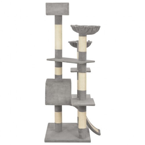 Arranhador para gatos com hastes de sisal, cinza