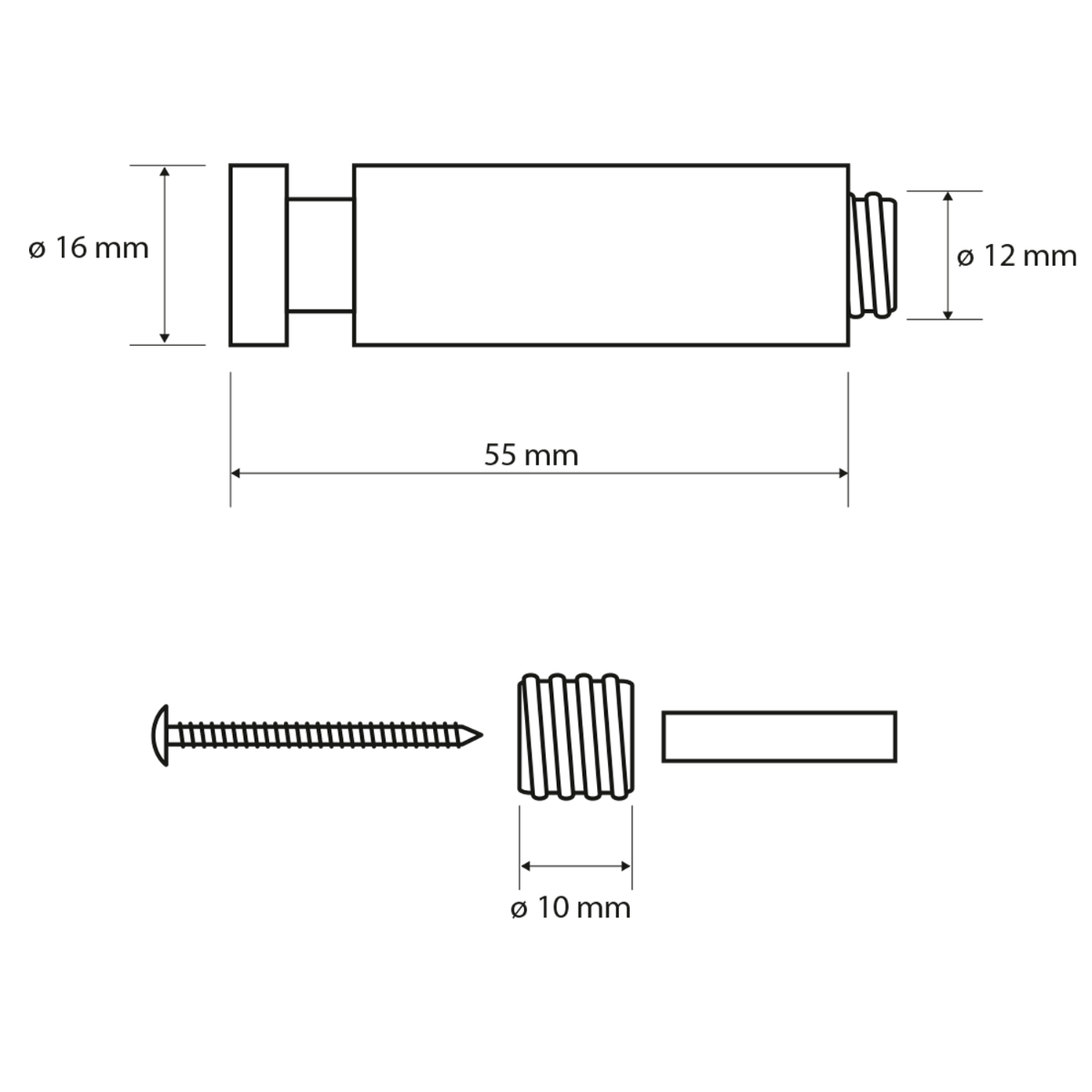 Sapho X-Round jashaak 5cm zwart
