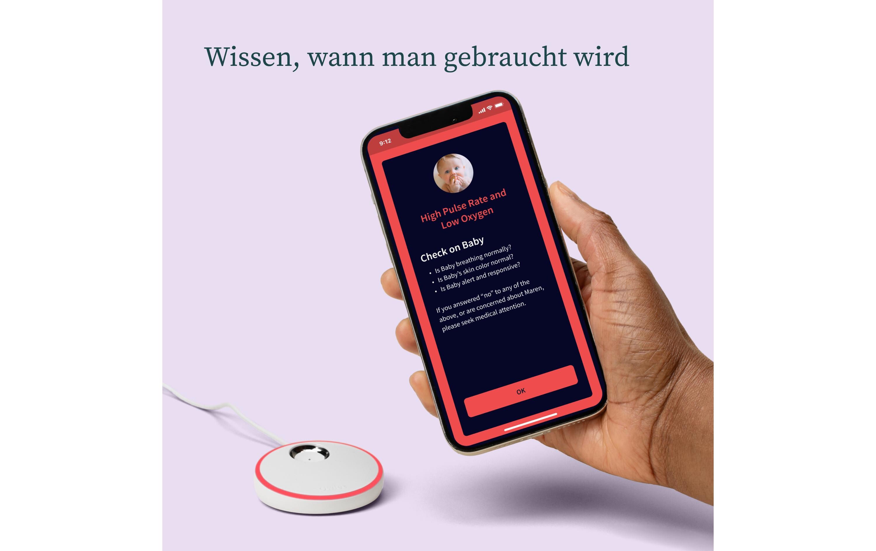 Babyphone Dream Sock + Cam 2 Bundle Edelrosa<br>Medizinisch geprüftes Babyphone mit Kamera