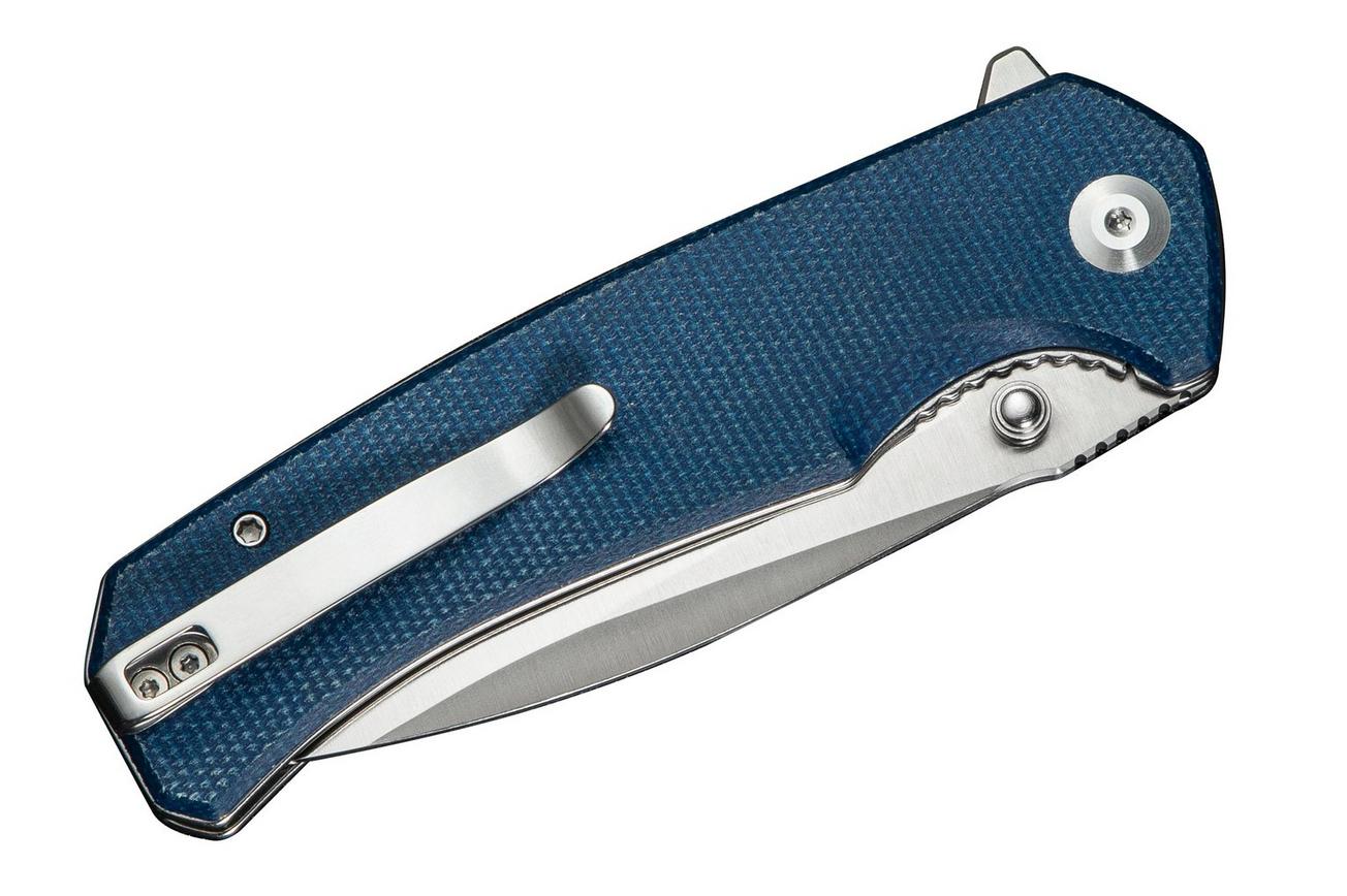 SENCUT Skarnax S24025-3 Satin 9Cr18MoV, Blue Canvas Micarta, zakmes