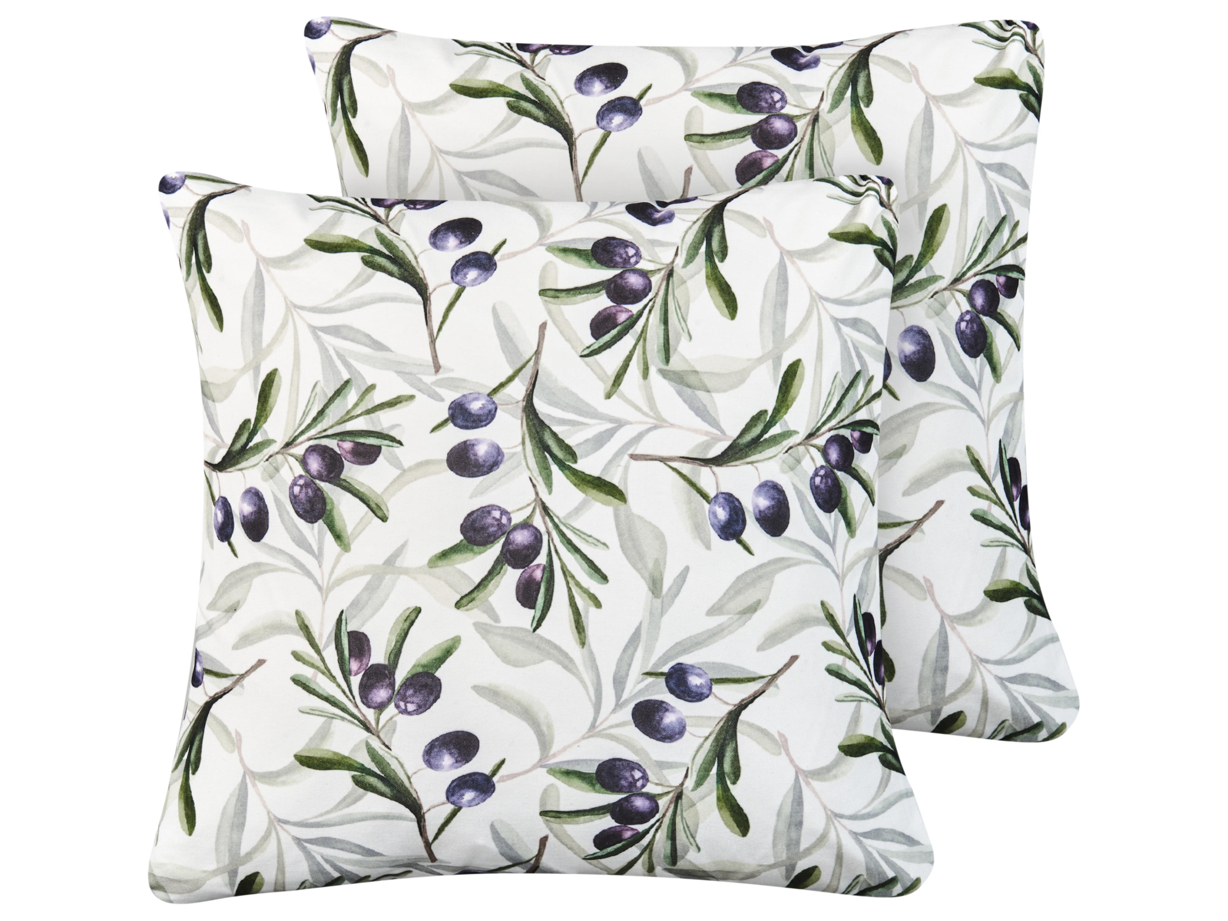 Set van 2 tuinkussens TRANQUI bladpatroon 45 x 45 cm Meerkleurig
