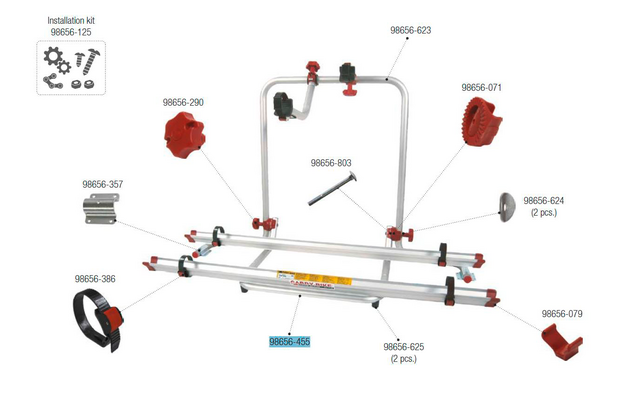Fiamma Auflagebügel passend für Carry Bike Garage Plus - Fiamma Ersatzteilnummer 98656-455