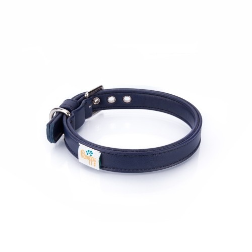 Colar Papy Cher em couro vegano, azul