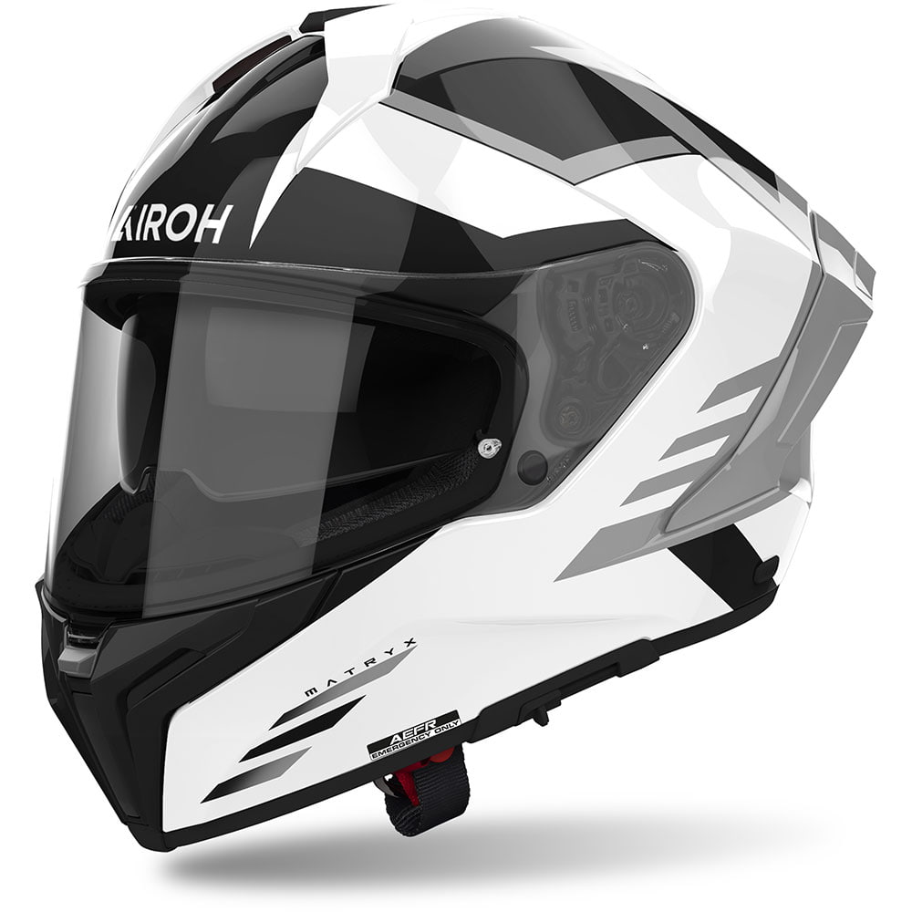Airoh - Casque Matryx Thron Blanc brillant / Noir / Gris