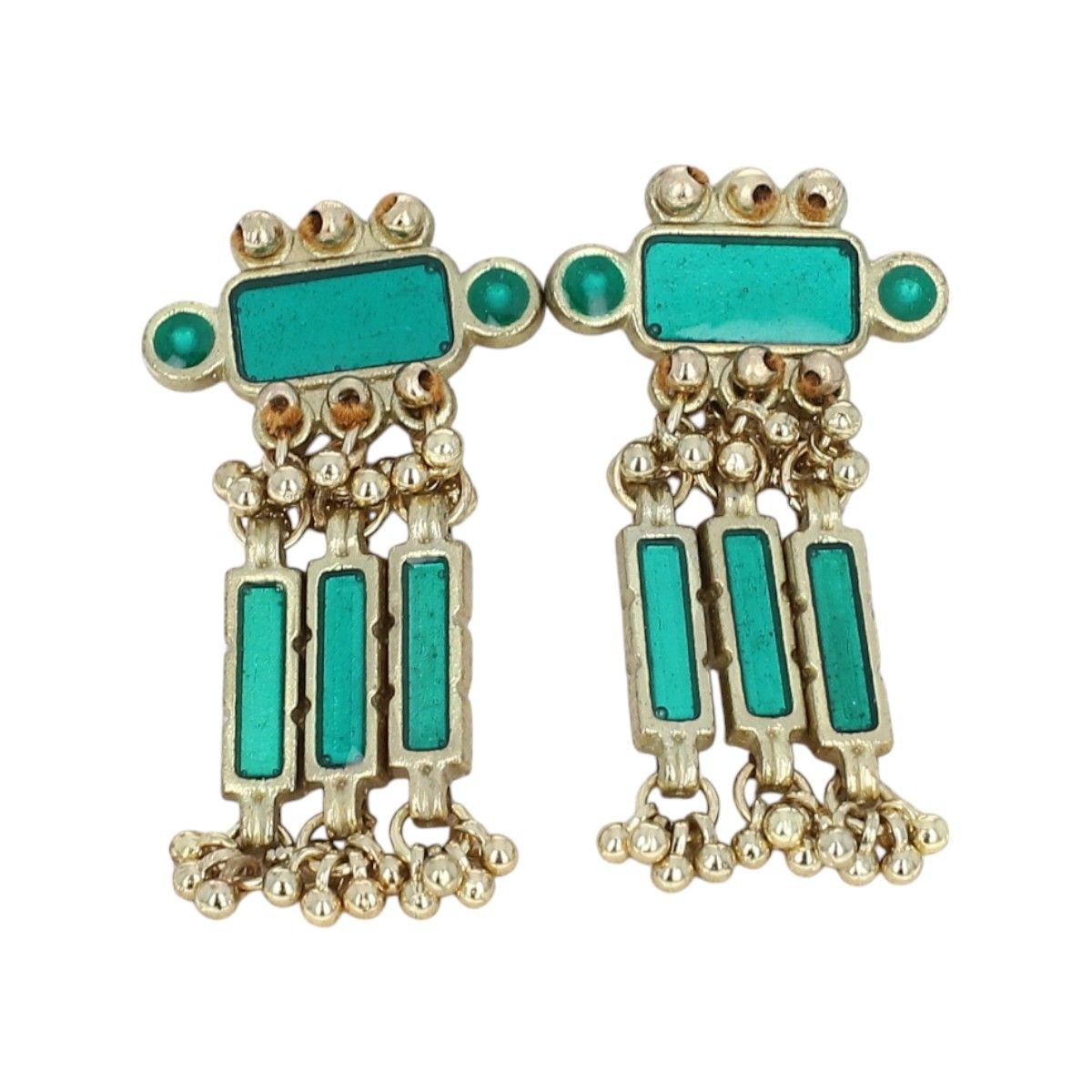 Boucles d'oreilles Indiennes Arya - Mariage Indien Pondie Chérie