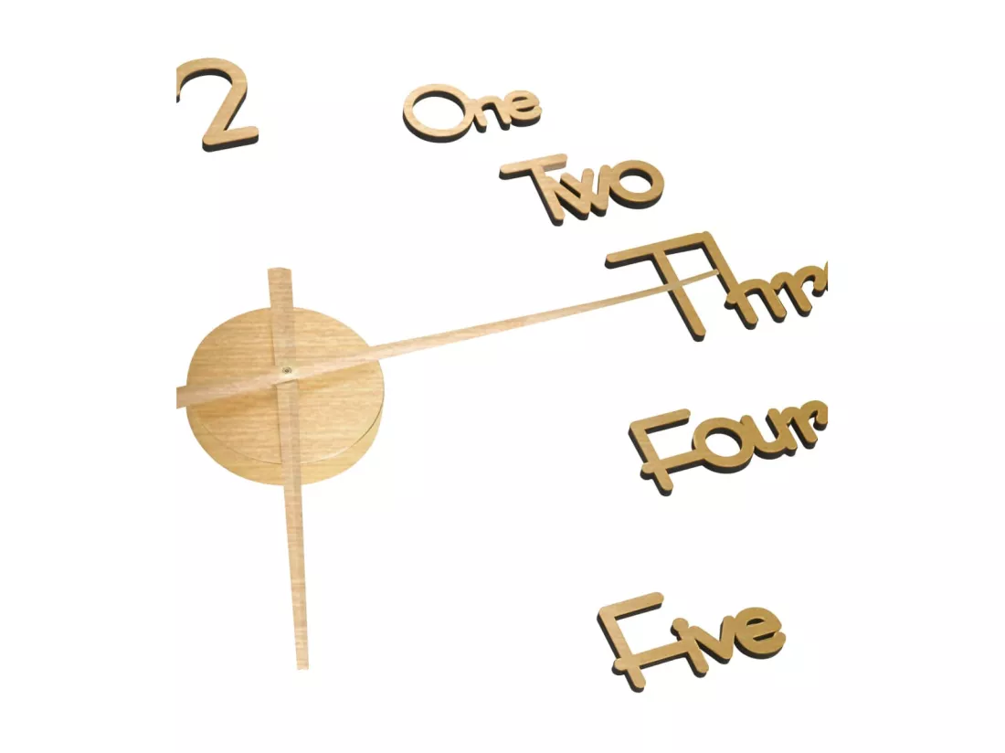 Horloge murale 3D Design moderne Doré 100 cm XXL
