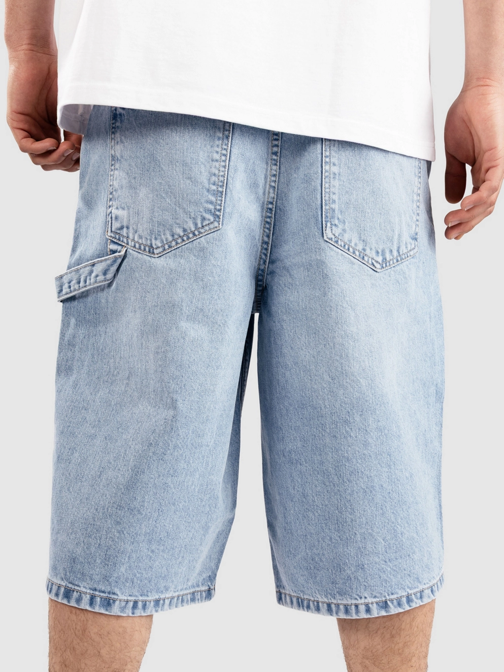 Solid SDTOMMY Carpenter Shorts light blue denim