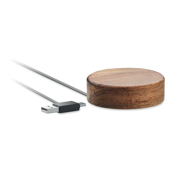 GiftRetail MO2220 - ACALESS Chargeur sans fil en acacia