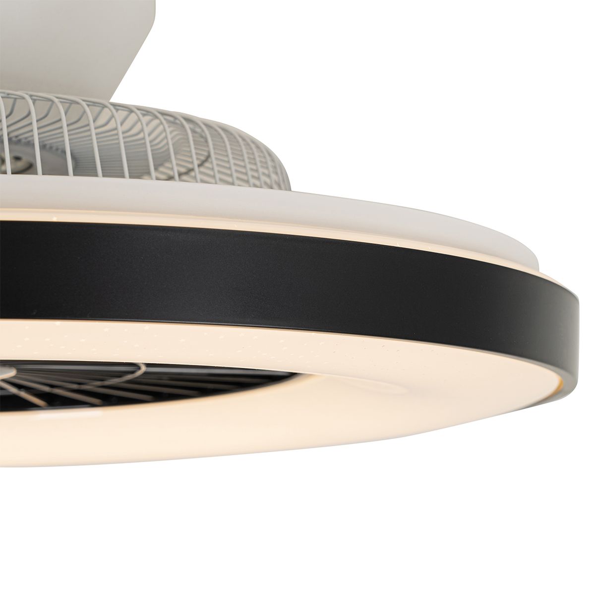 Smart plafondventilator zwart met ster effect 60cm incl. LED dimbaar met afstandsbediening - Climo
