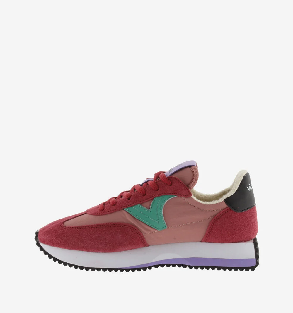 COSMOS NYLON SOFT & CUIR FENDU Baskets pour femmes semelle colorée TEJA