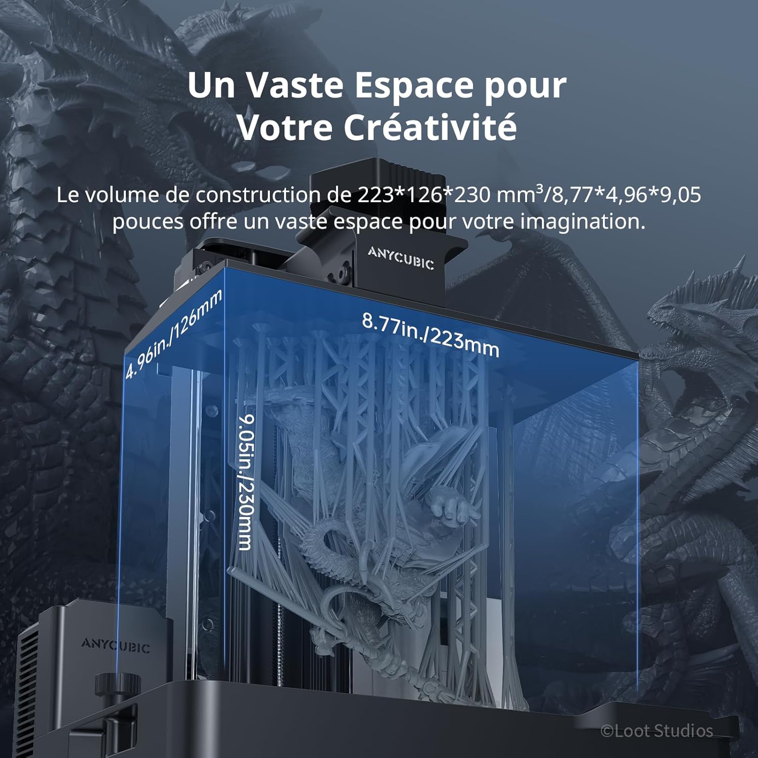 Imprimante 3D en résine Anycubic Photon Mono M7 Pro 14k - 8,78 x 4,96 x 9,05 pouces (6,5 L)