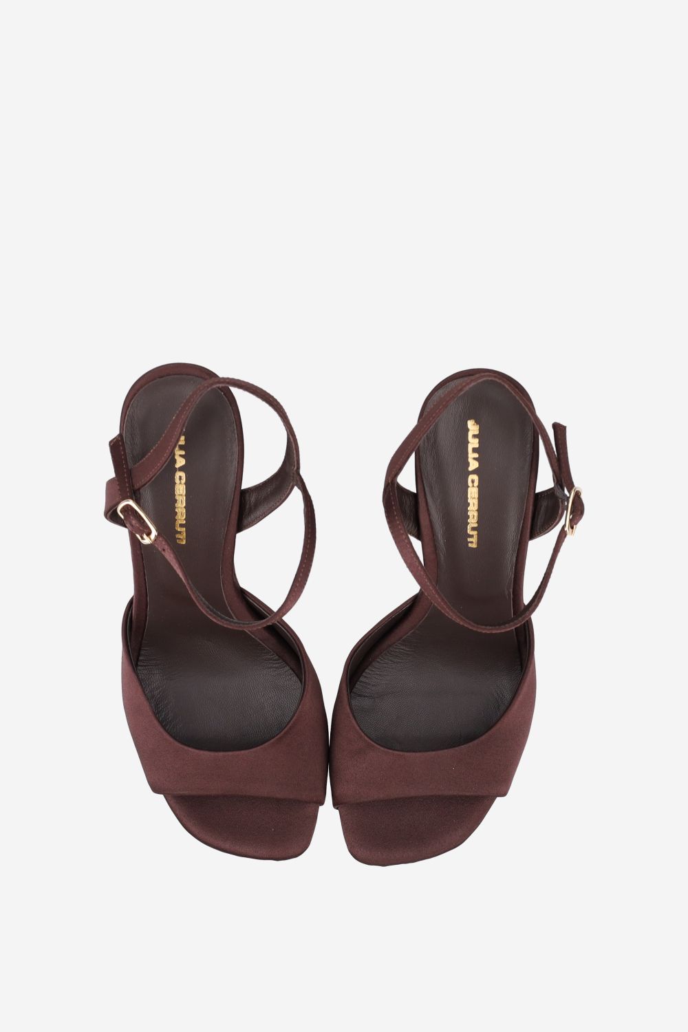 Satin heeled sandals