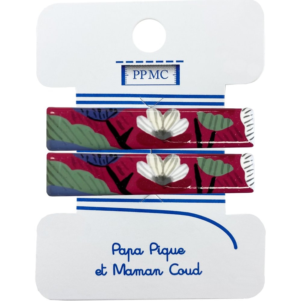 Barrette Croco Moyenne Pavot Fuchsia Cr068