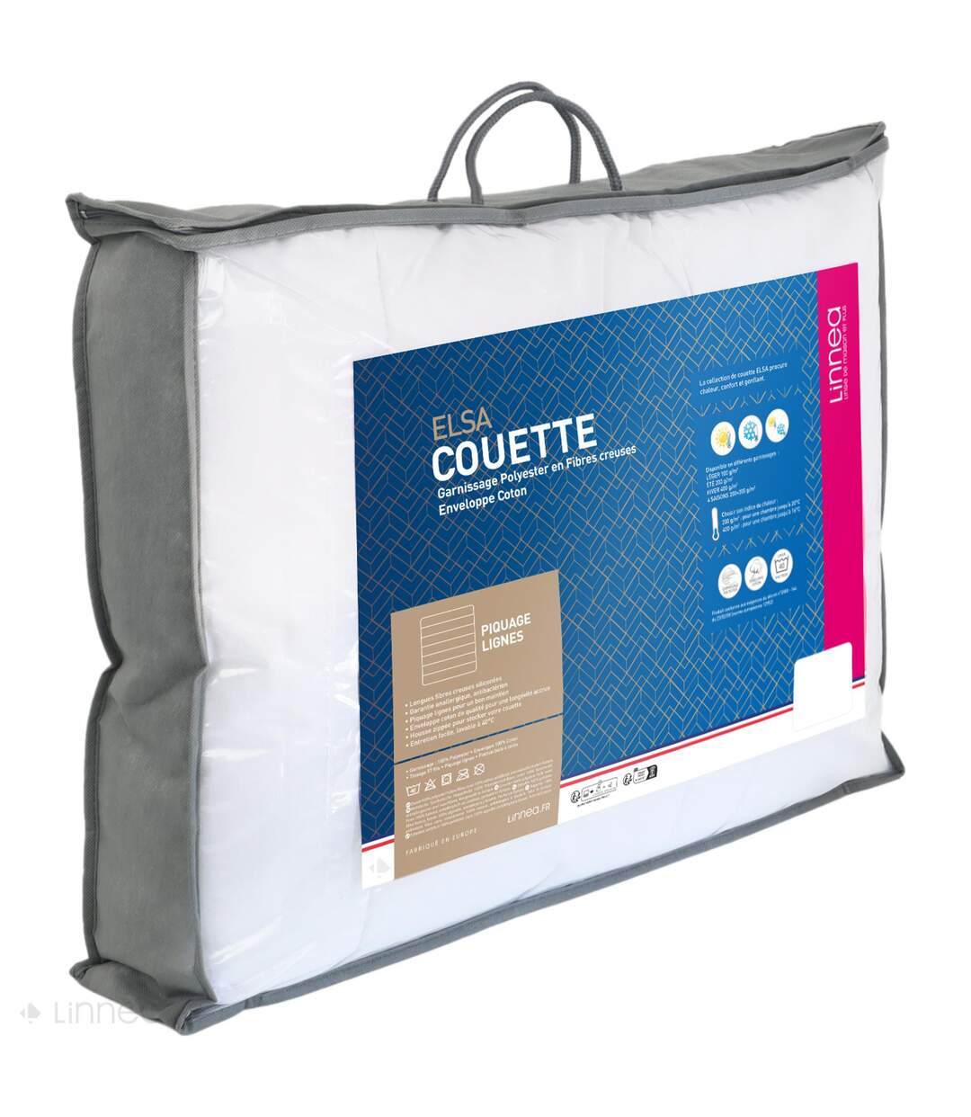 Couette 300x300 cm été ELSA garnissage fibre polyester 200g/m2