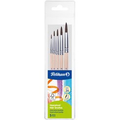 Set de pinceaux à poils fins, 5 pièces