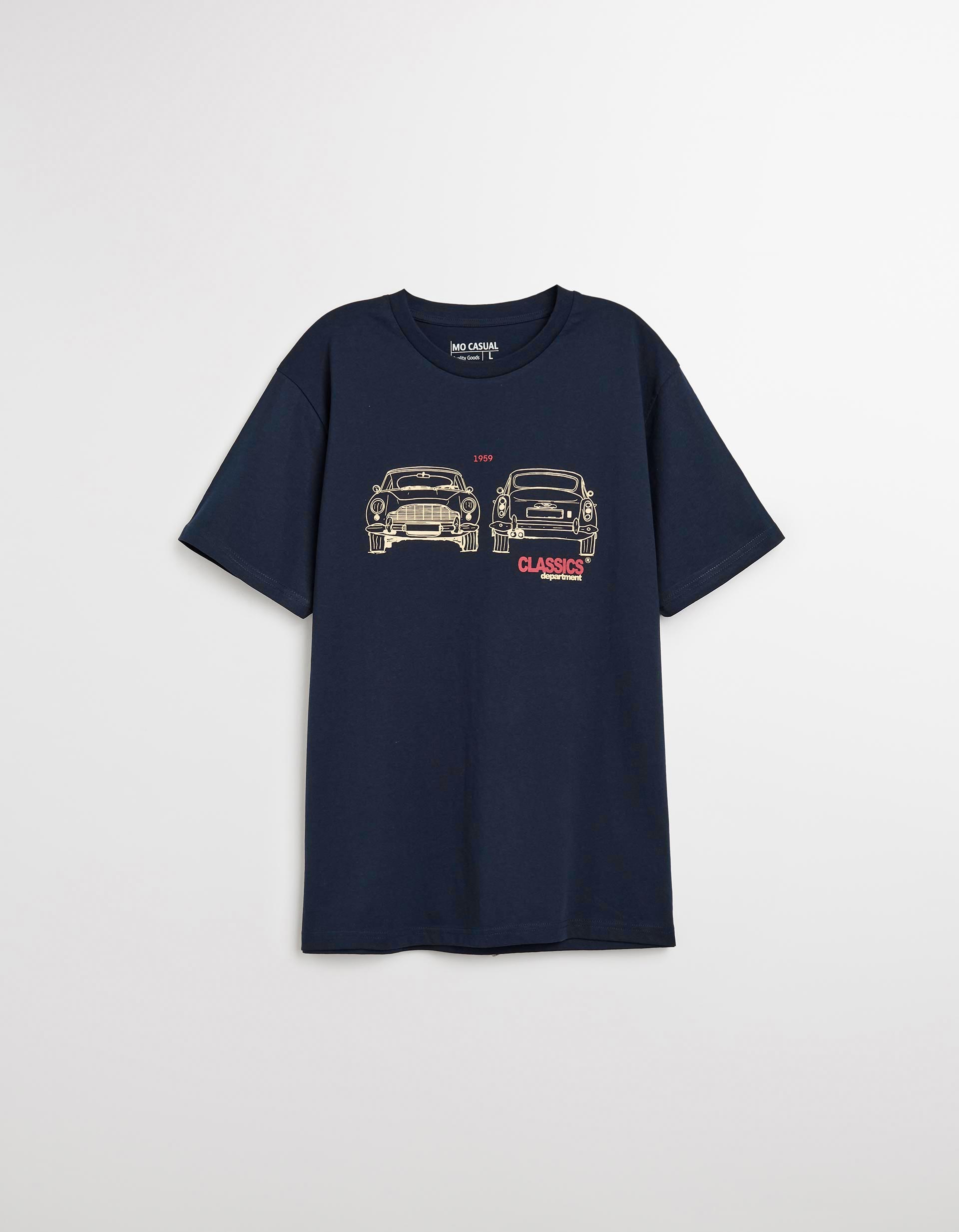 T-shirt Jersey Print, Homem, Azul Escuro