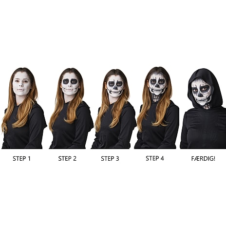 Halloween make-up sæt med 17 dele - multifarvet