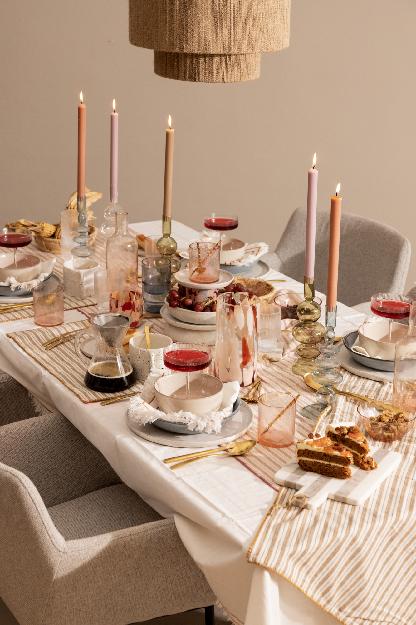 Dinerkaars red orange - set van 8