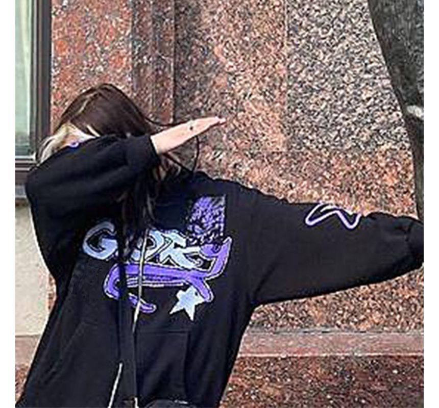 Jeshili - Hoodie met rits en sterrenprint