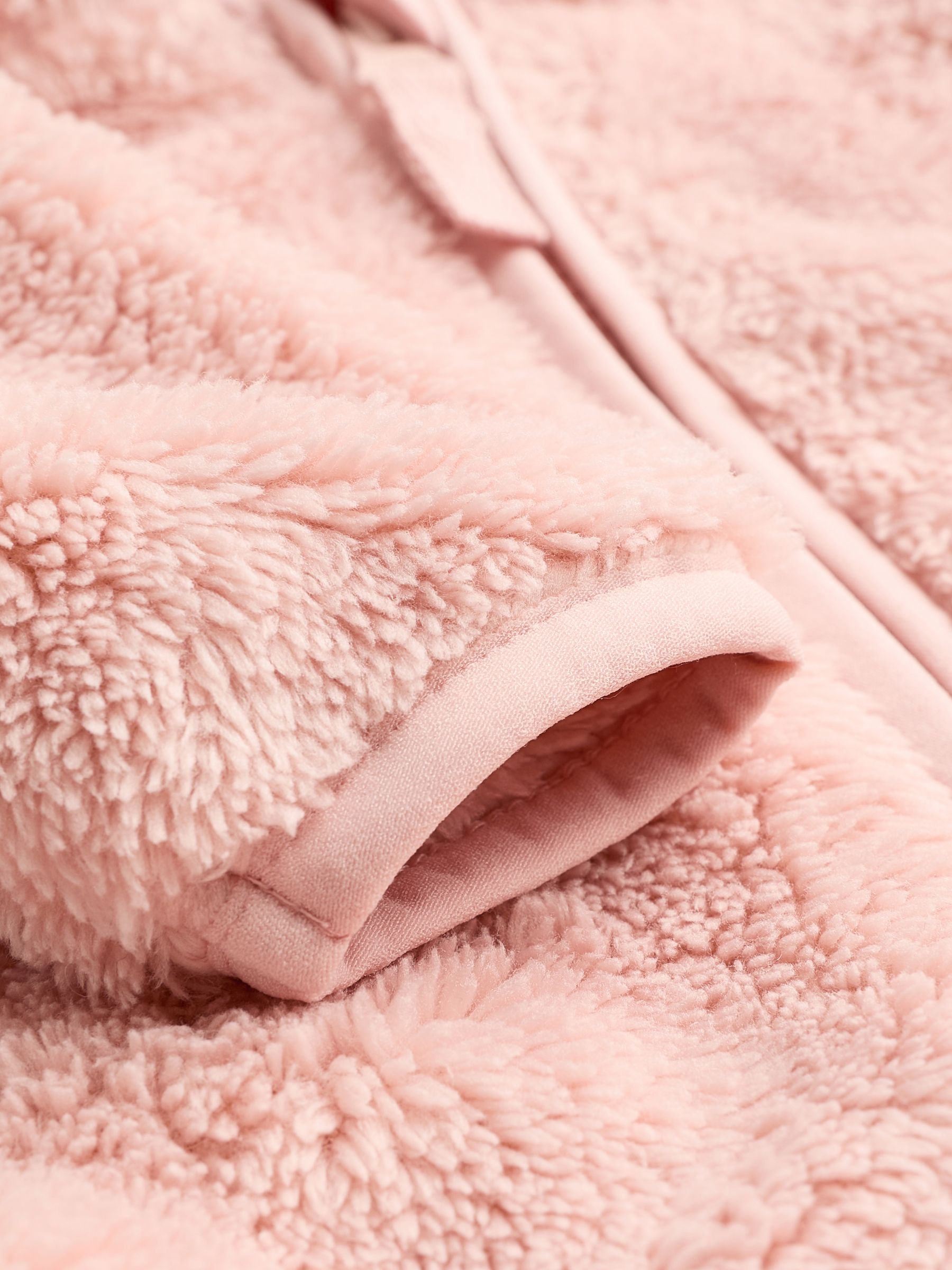Roze - Fleece babyjack met capuchon (0mnd-2jr)