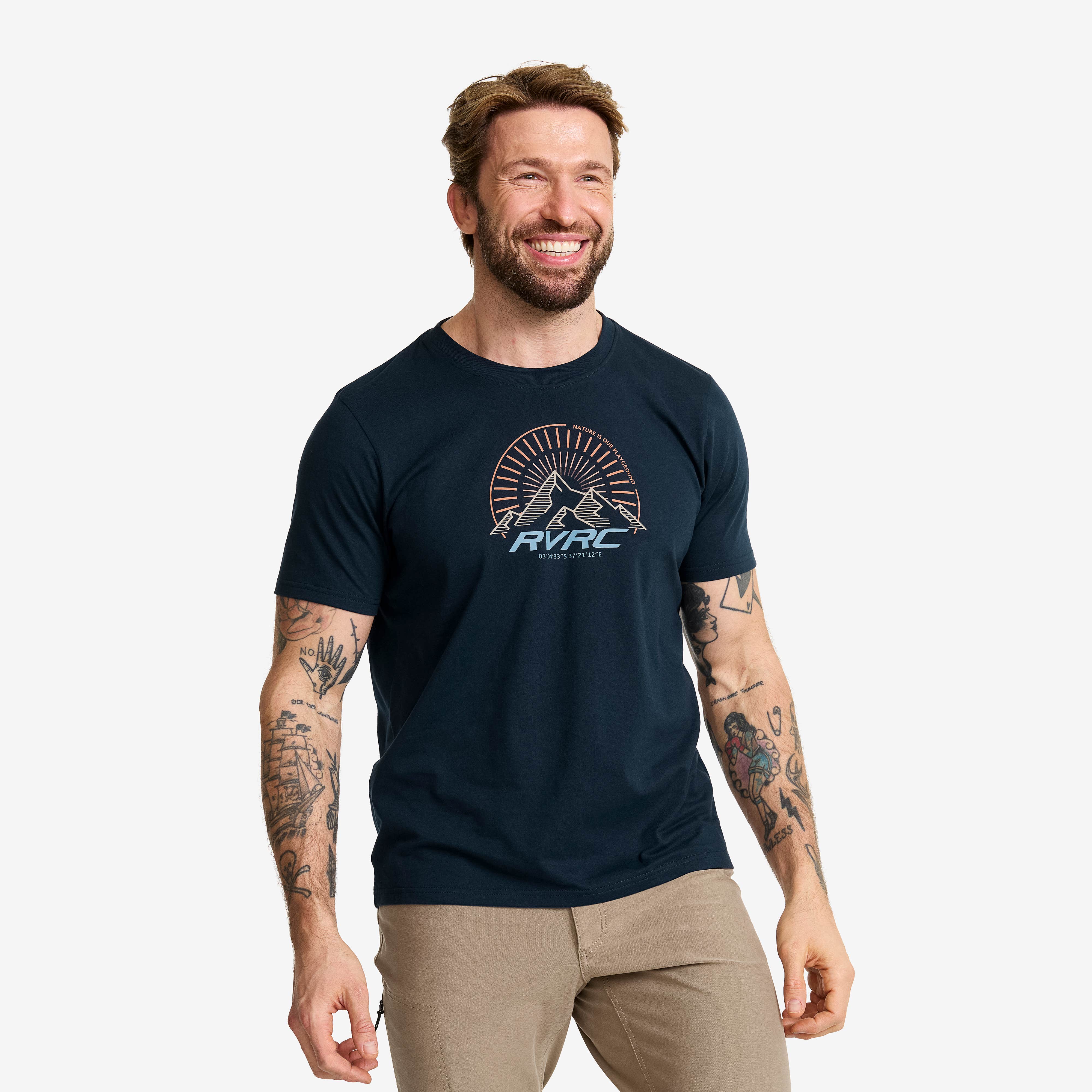 Easy Graphic T-shirt Herre Blueberry