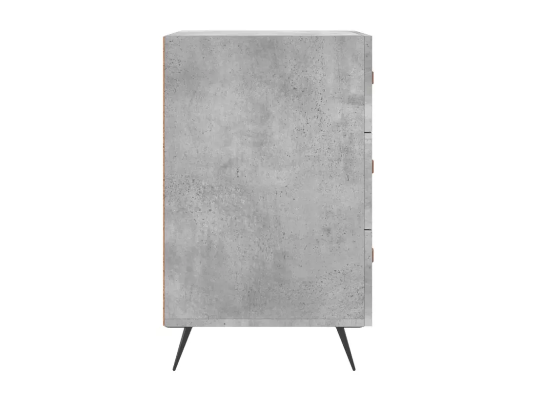 Table de chevet gris béton 40x40x66 cm bois d'ingénierie