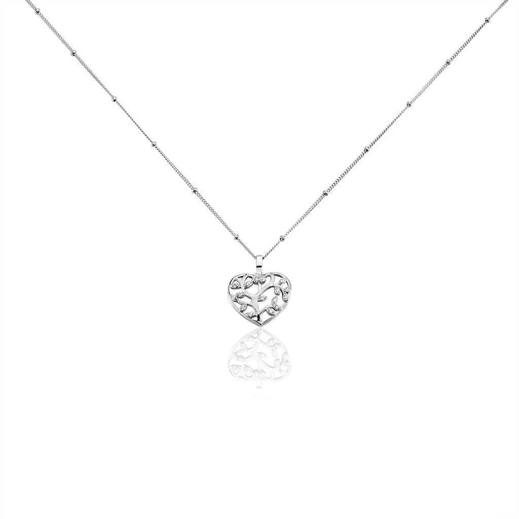 Collier Argent Rechef Oxydes De Zirconium