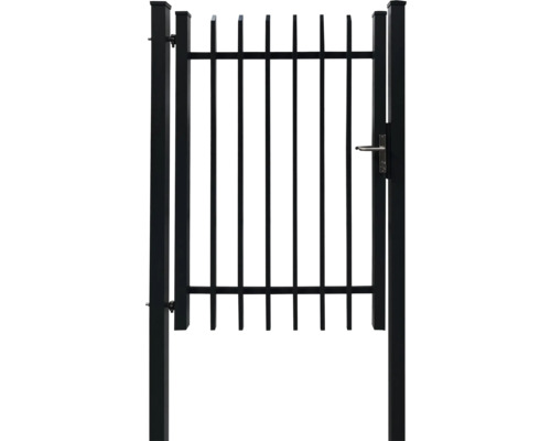 Porto enkele poort 120 x 180 cm inclusief poortpalen 7,6 x 7,6 cm voor betonnering, antraciet