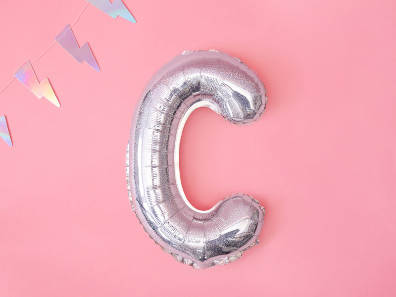 Folie Ballon Letter C Holografisch Leeg 35cm