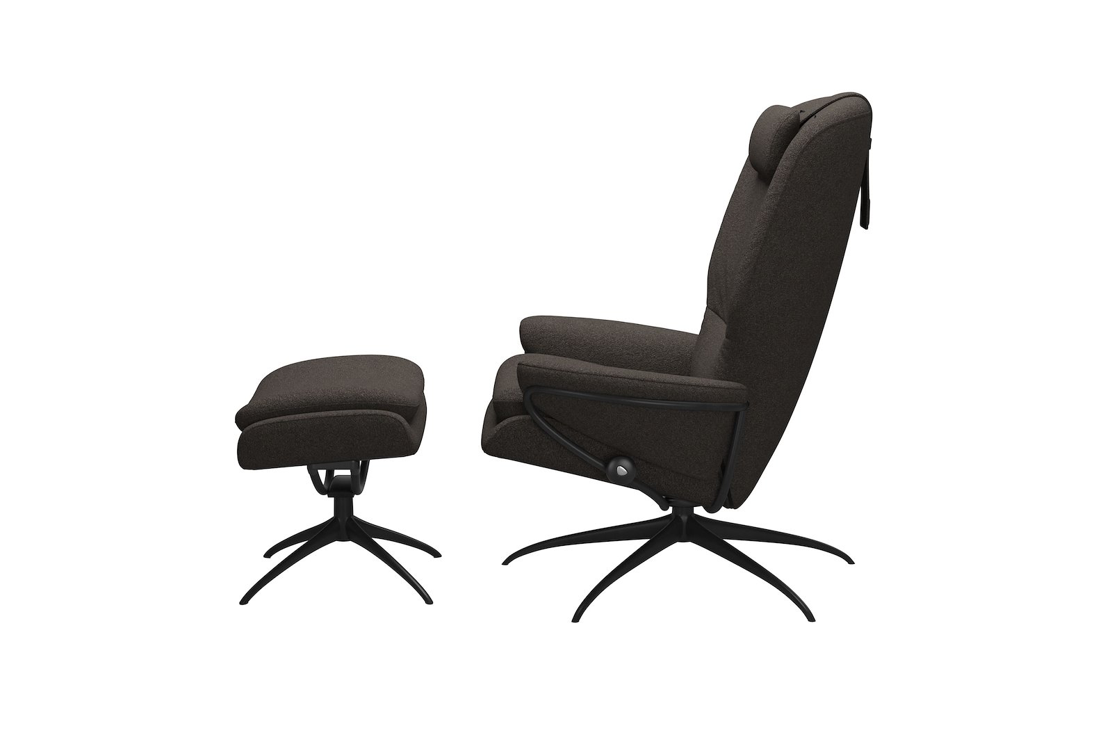 Rome lenestol m/krakk Tekstil Orchid Brown - Star - Matt Black