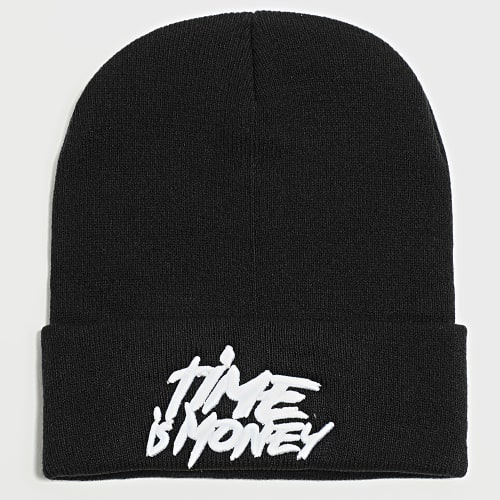 Bonnet Time Is Money Noir Blanc