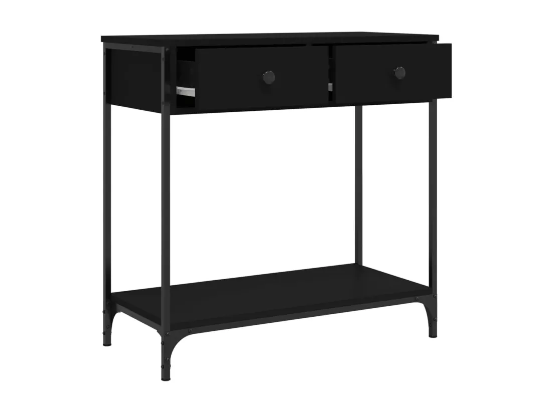 Table console noir 75x34,5x75 cm bois d'ingénierie