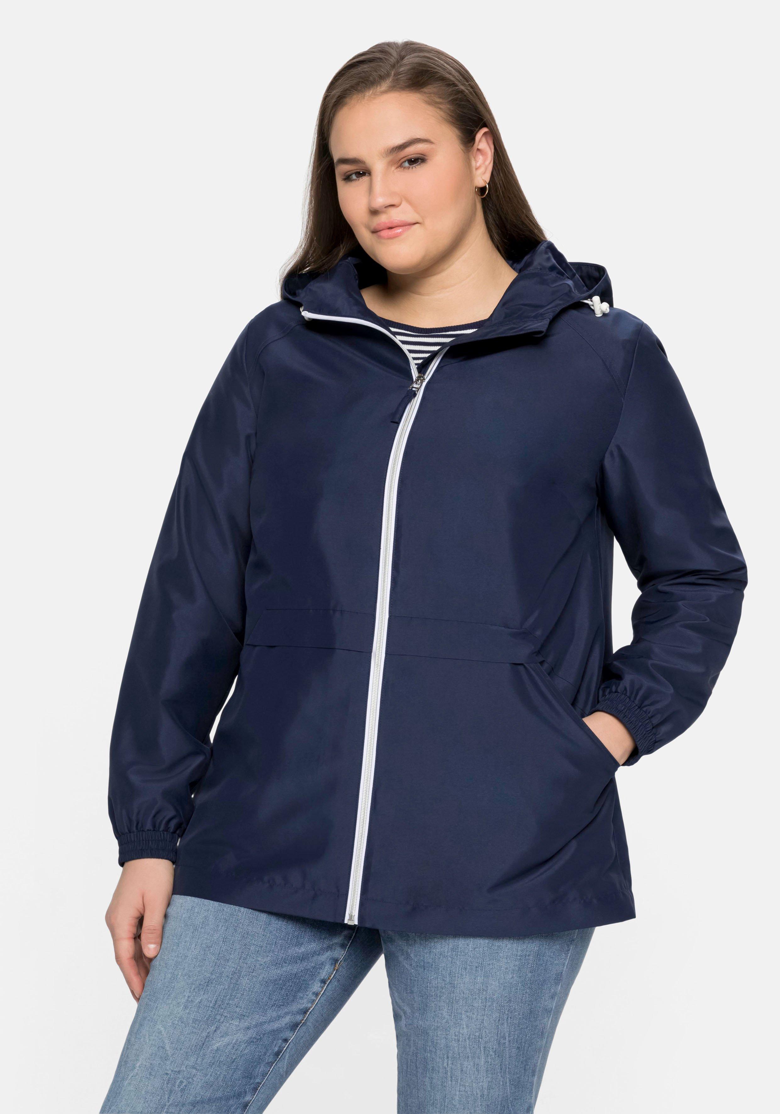 Übergangsjacke aus Microfaser, mit Kapuze