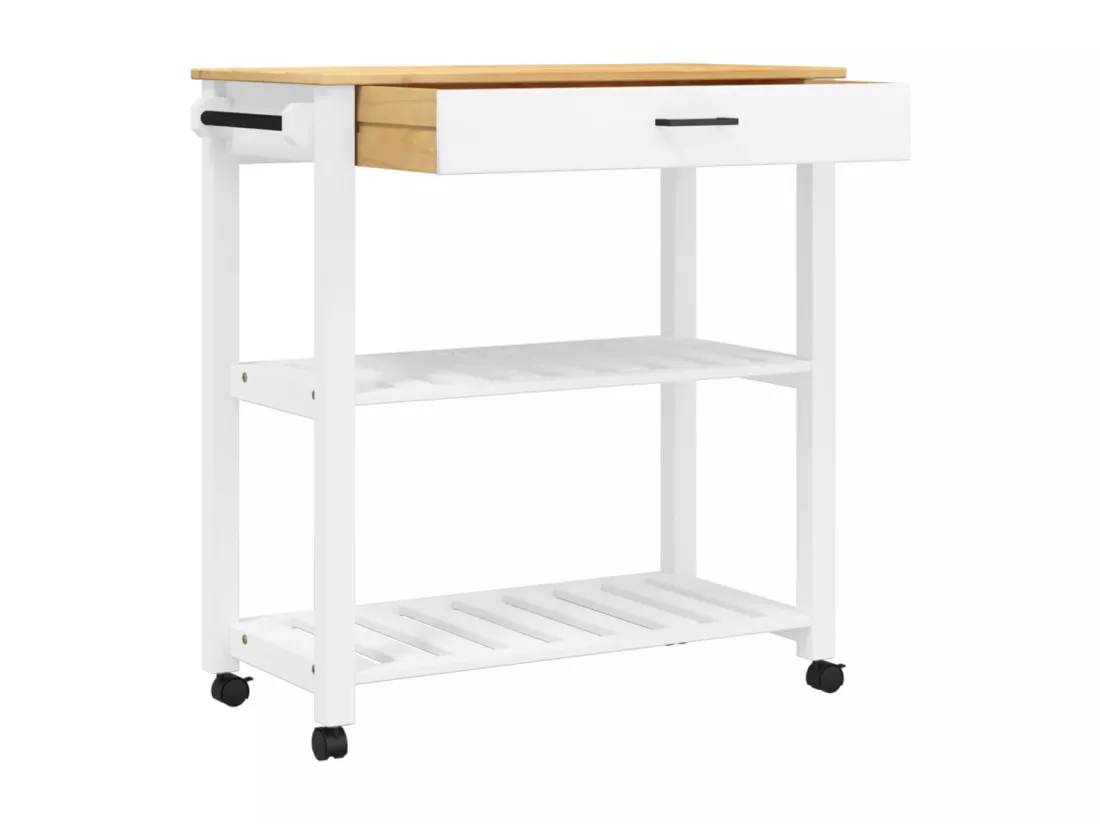 Chariot de cuisine MONZA 84x40x90 cm bois massif de pin