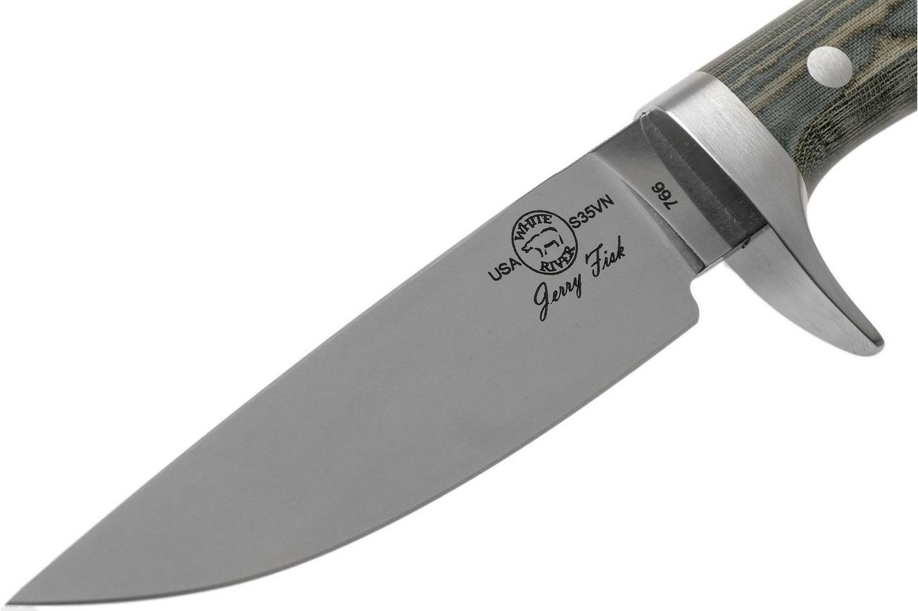 White River Knives Sendero Classic jachtmes Black Olive Micarta, Jerry Fisk design