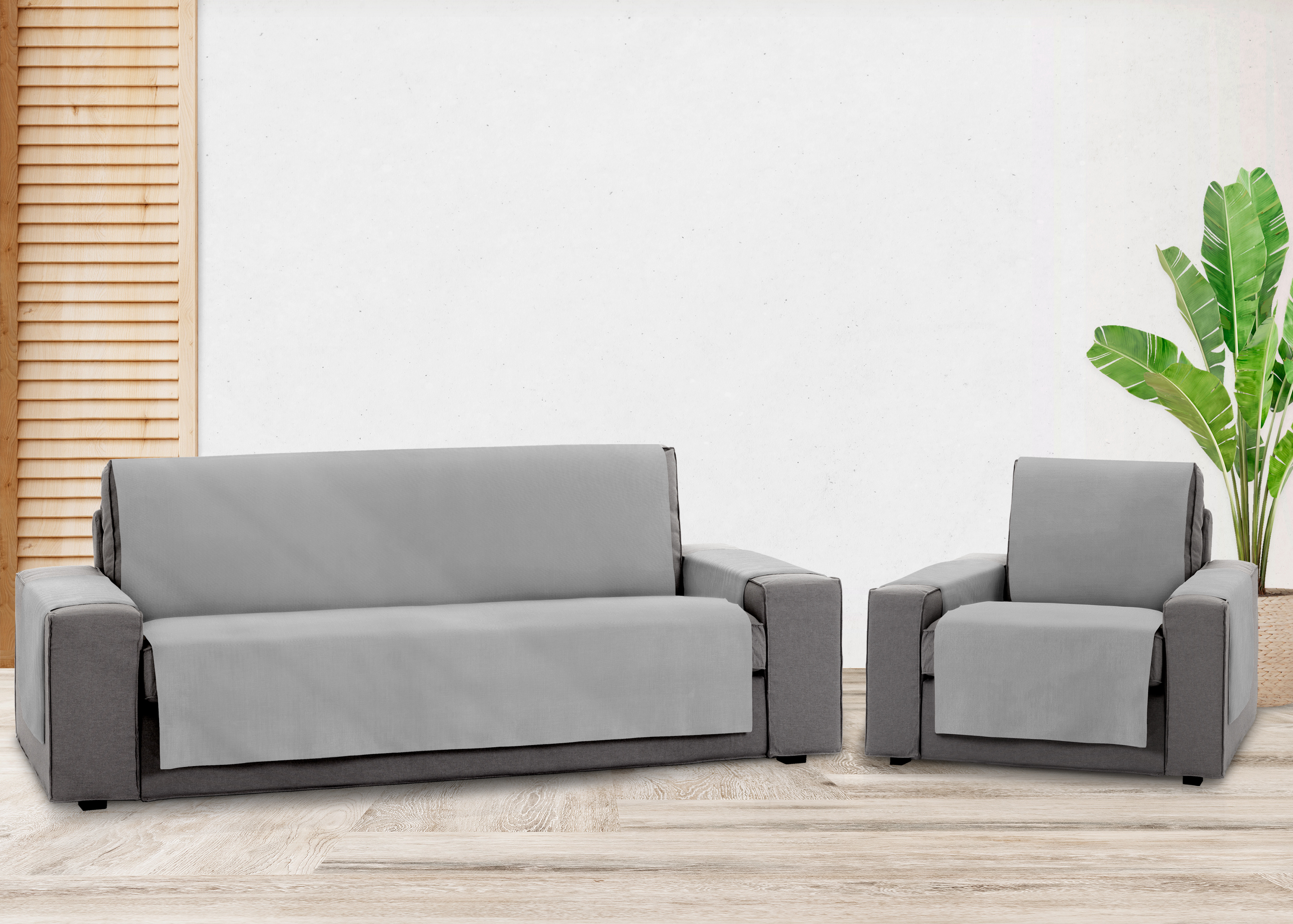 Protetor de sofá Royale, 115 cm. Cinza escuro. 2 lugares (120-170 cm)