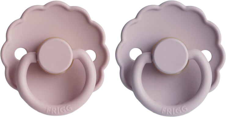 Frigg FRIGG Daisy runde sutter i latex 2-pak str. 1 - Baby Pink/Soft Lilac Baby pink/soft lilac