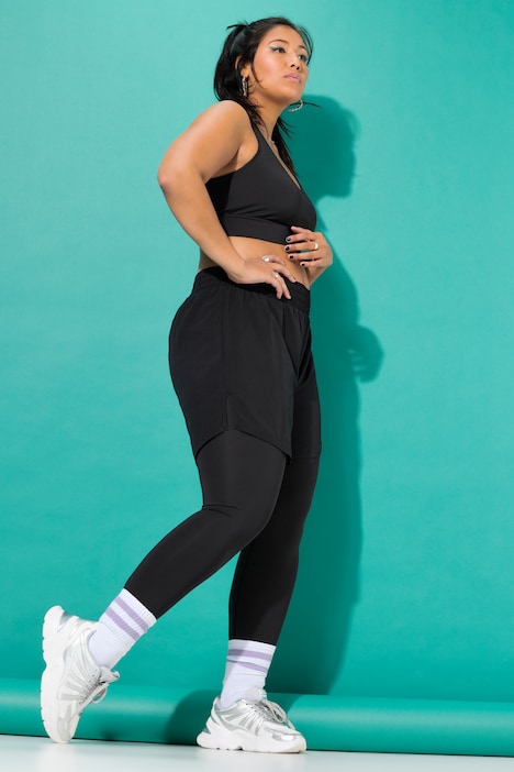 Sport-Tights mit Shorts, Tight Fit, High Waist