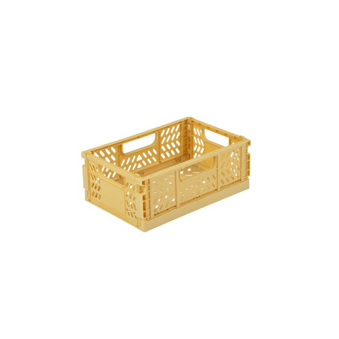 CAGETTE PLIABLE EMPILABLE OCRE D.21X14.5X8CM