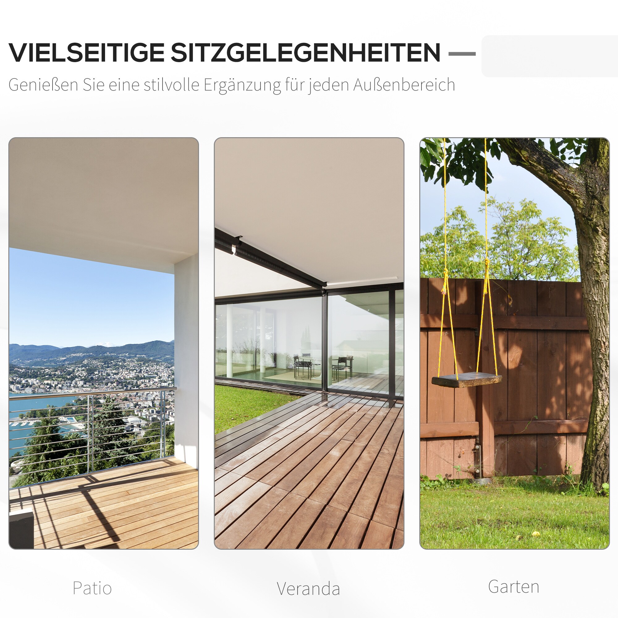 Outsunny Hängebank mit Ketten 117 x 69 x 60 cm (LxBxH)