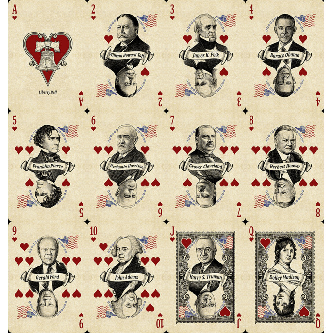 54 Cartes Bicycle : U.S. Presidents Bleu