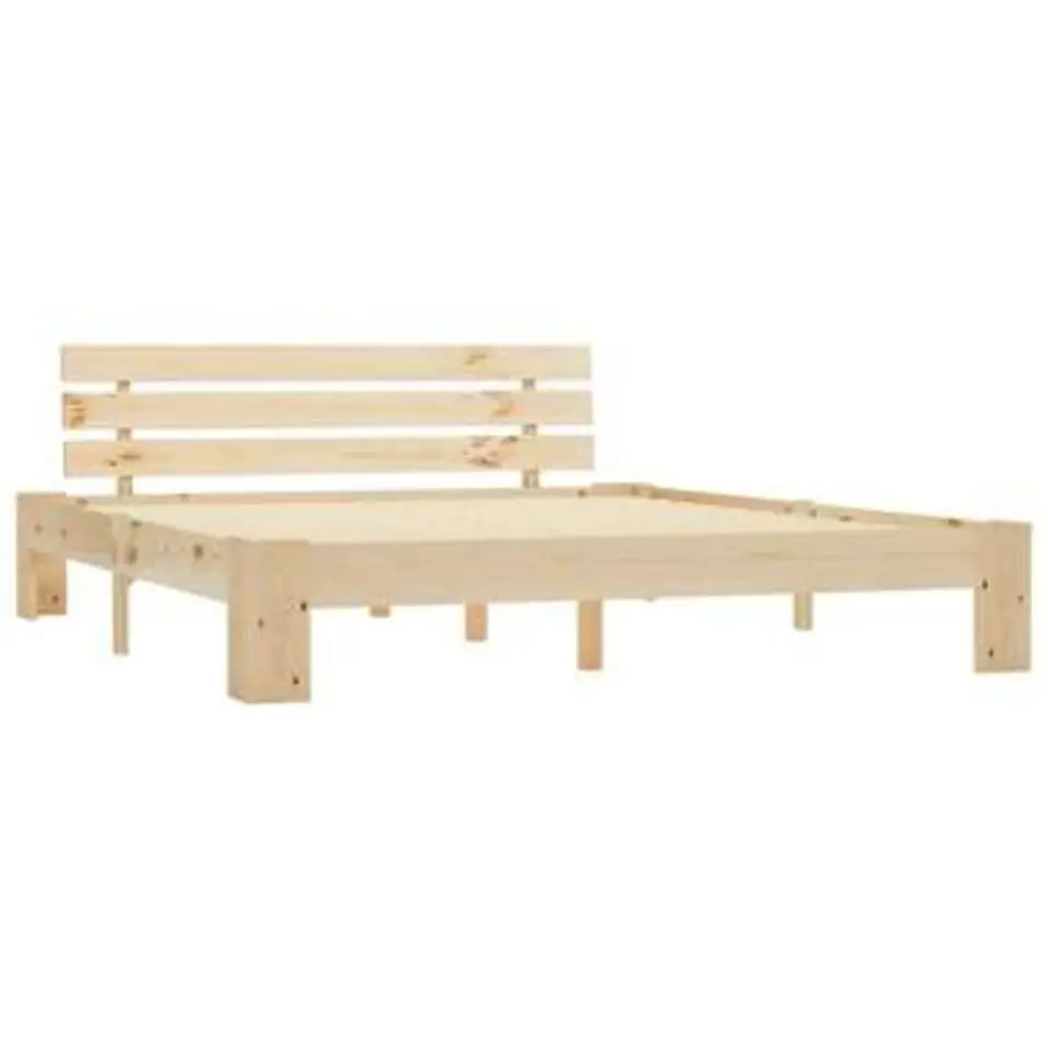 vidaXL - Tweepersoonbed - Naturel - Massief grenenhout - 180x200 cm
