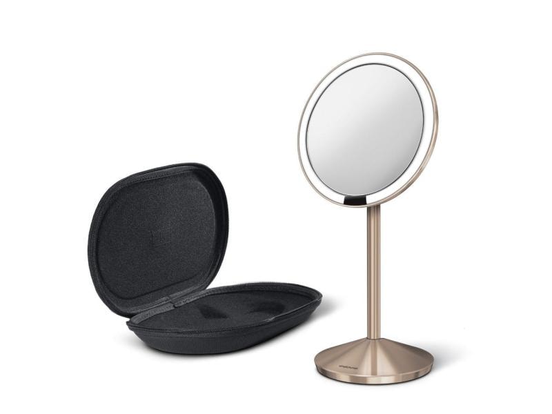 Simplehuman Kosmetikspiegel mit Sensor 12 cm Rosegold Beleuchteter Spiegel, Ø 12 cm