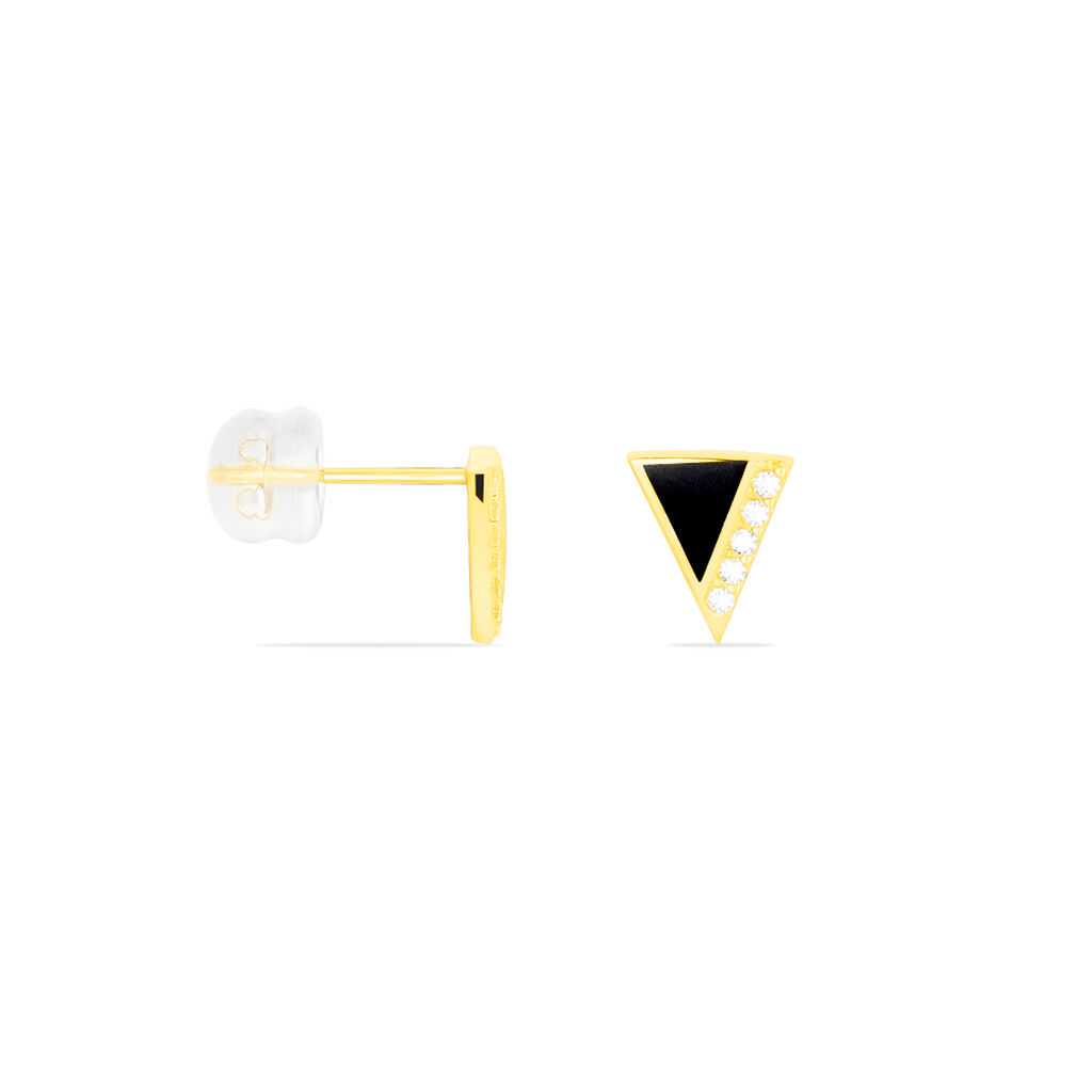 Boucles D'oreilles Puces Seymour Or Jaune Oxyde De Zirconium