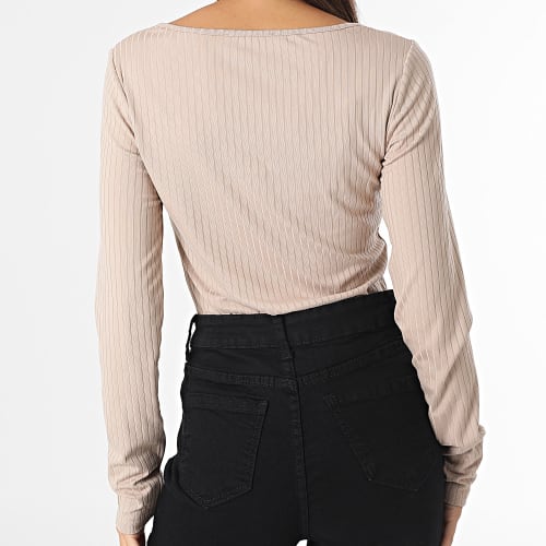 Tee Shirt Manches Longues Femme O3BP01-KBXB2 Beige