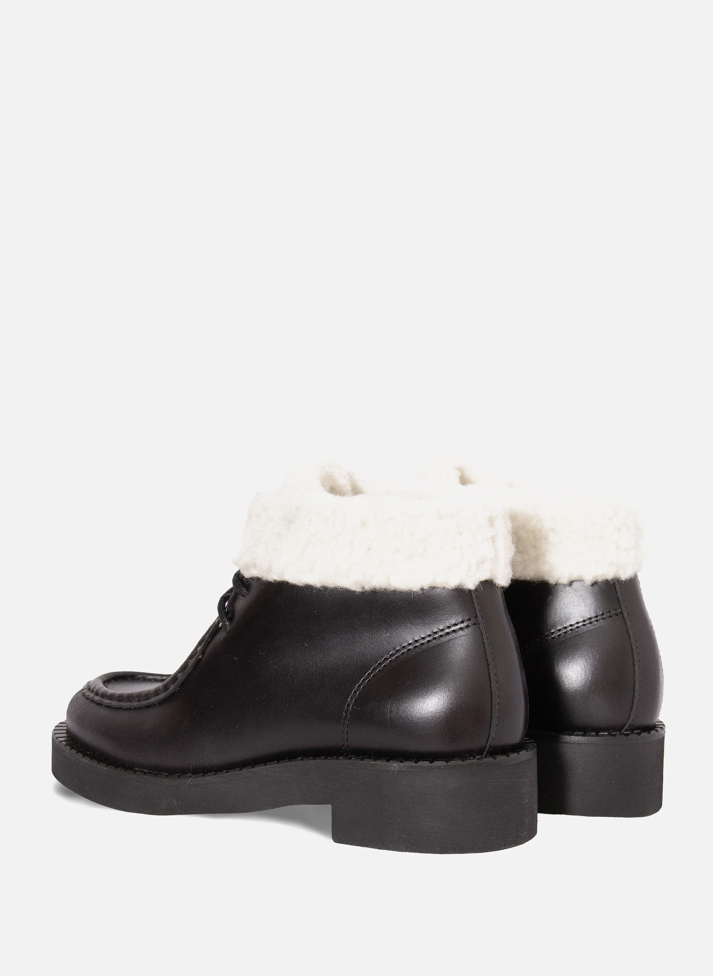Bottines fourrées basses cuir | Noir