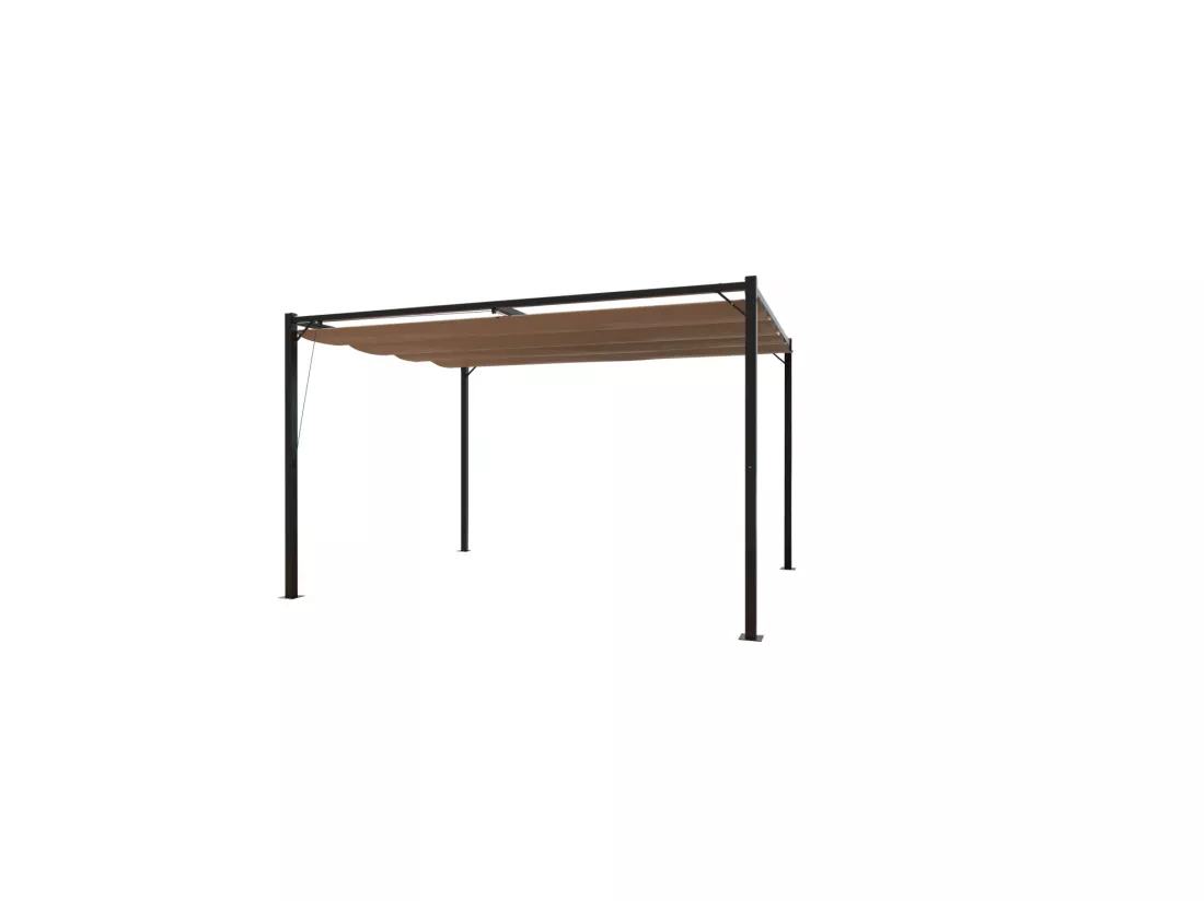 Pergola autoportante 3x4m avec toile en polyester taupe TUSA